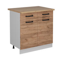 KÜCHENUNTERSCHRANK R-Line Goldkraft Eiche 80 cm AP Eiche - Honigeiche/Eiche Wotan, Holzwerkstoff (80/81.6/60cm) - Vicco