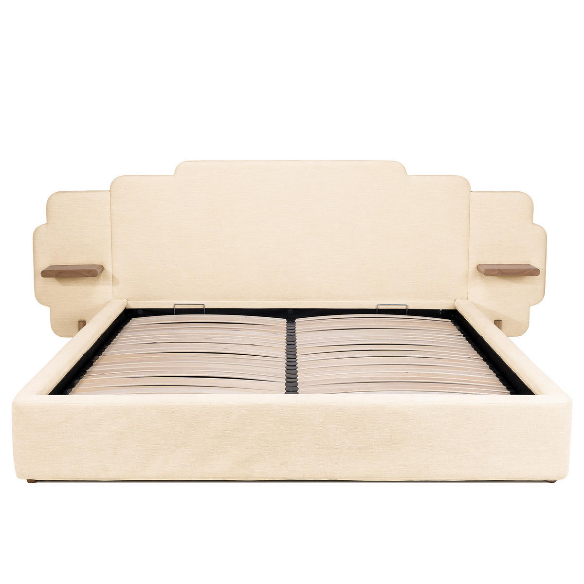 POLSTERBETT - Chenille - Creme, Textil (140/200cm) - home24