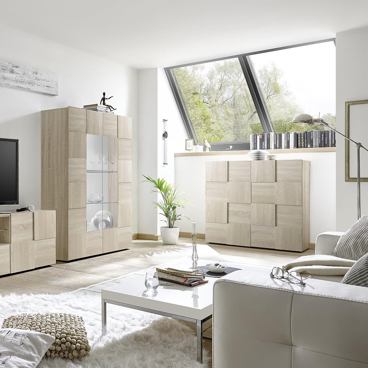 SIDEBOARD mit 2 Türen L121 cm - Dama - Eichefarben, Holzwerkstoff (42/111/121cm) - Calicosy