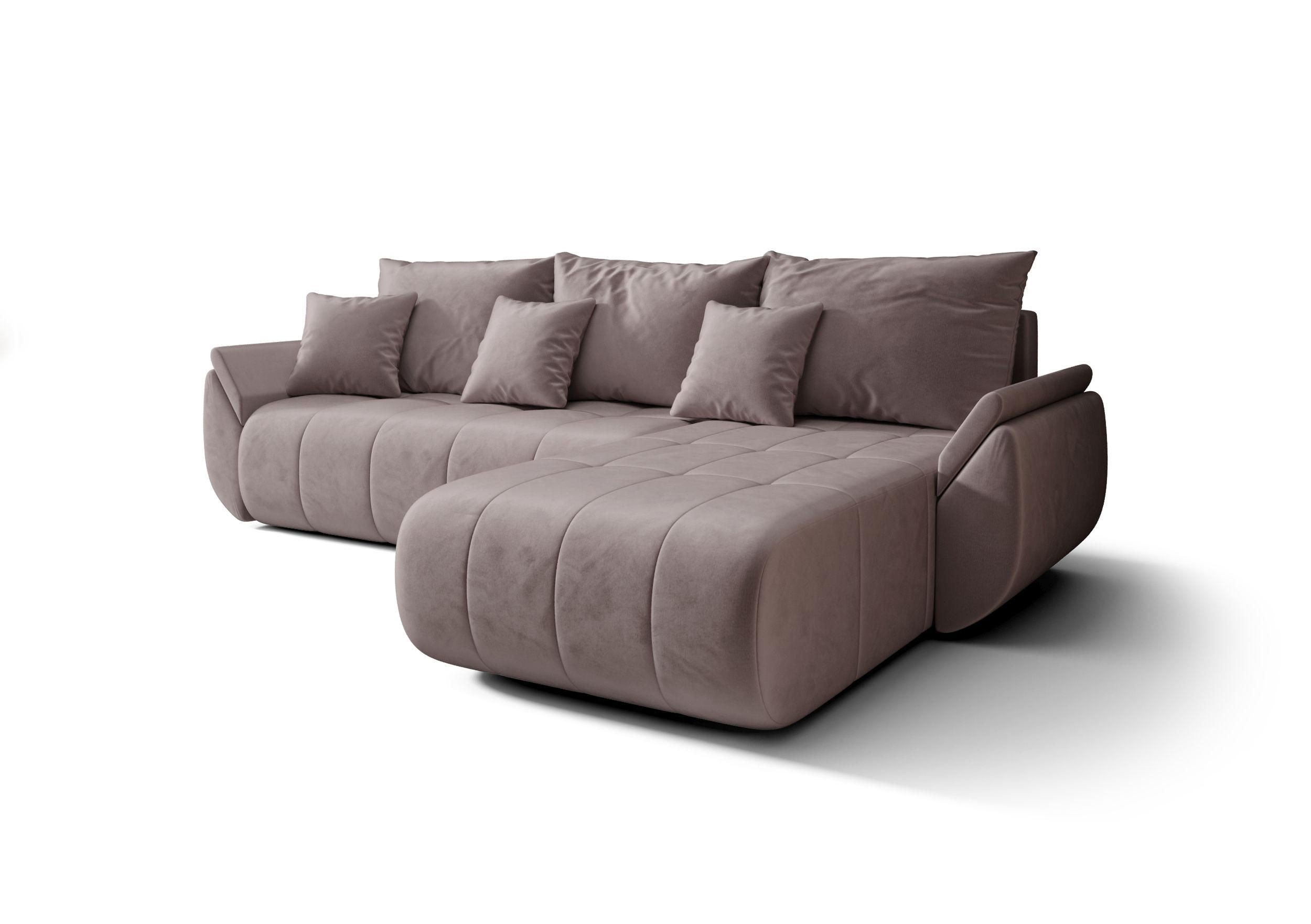 ECKSOFA mit Schlaffunktion TOKYO L Monolith 62 Links - Hellbraun, Textil (280/185cm) - Bedante