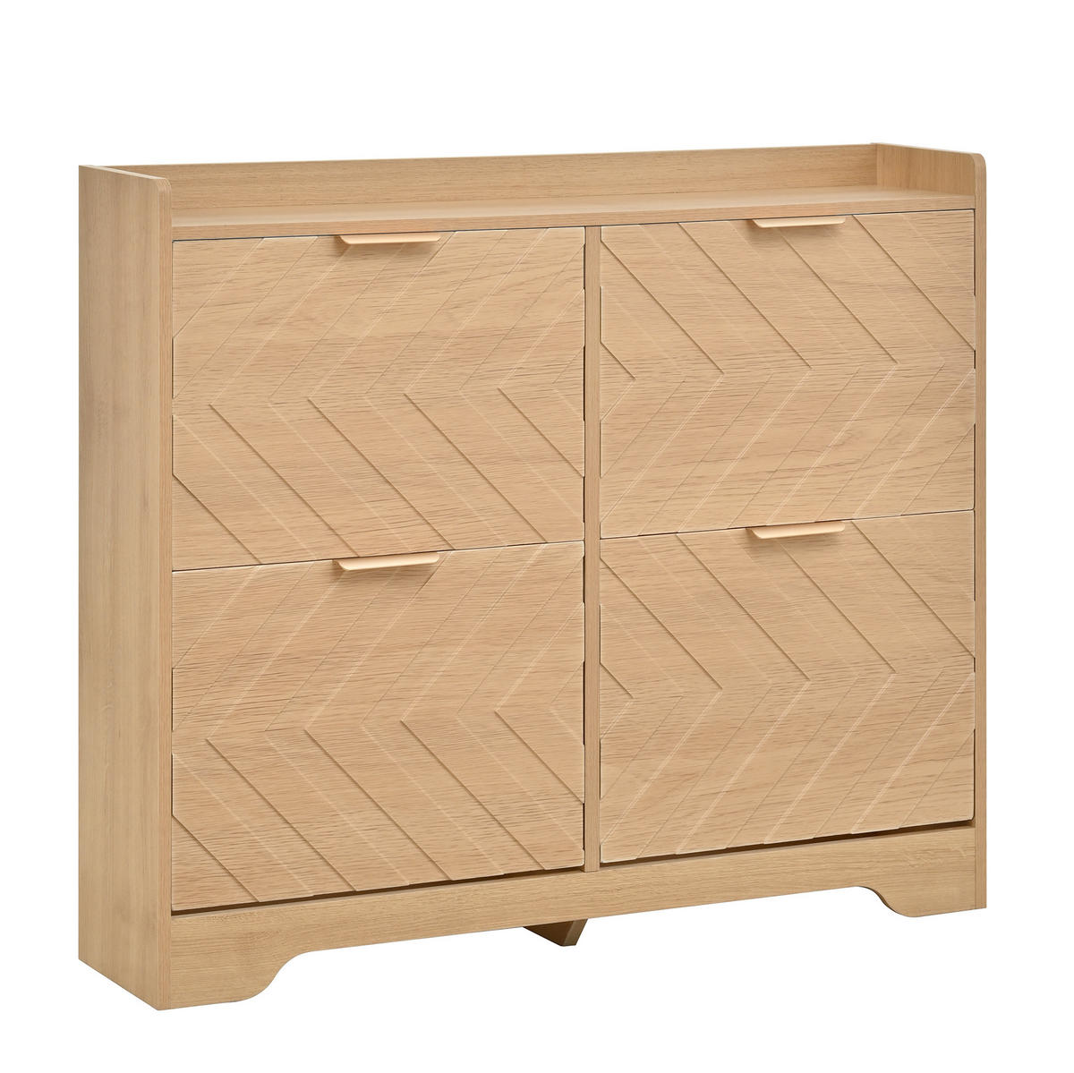 SCHUHSCHRANK 105/24/90 cm Natur aus MDF mit 4 Klappfächern - Naturfarben, Holzwerkstoff (105/90/24cm) - OKWISH