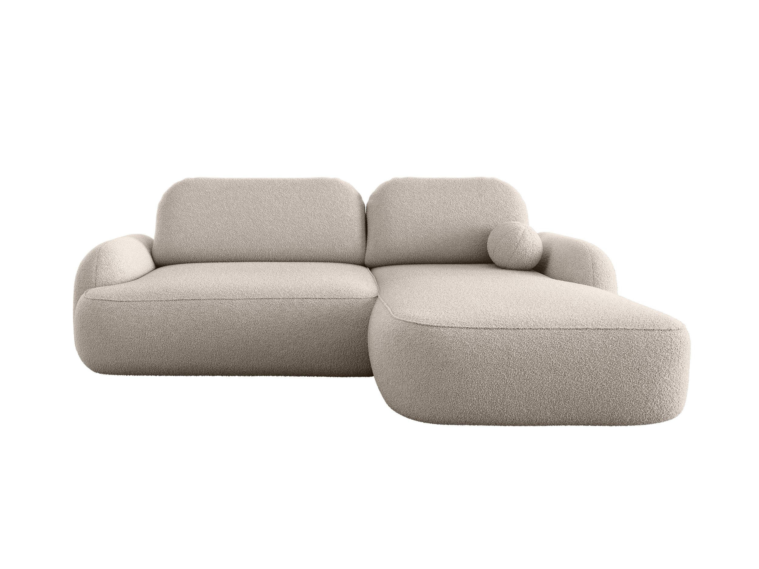 ECKSOFA MOLLY L Rechts QUELLE 03 mit Schlaffunktion - Beige, Textil (275/175cm) - Bedante