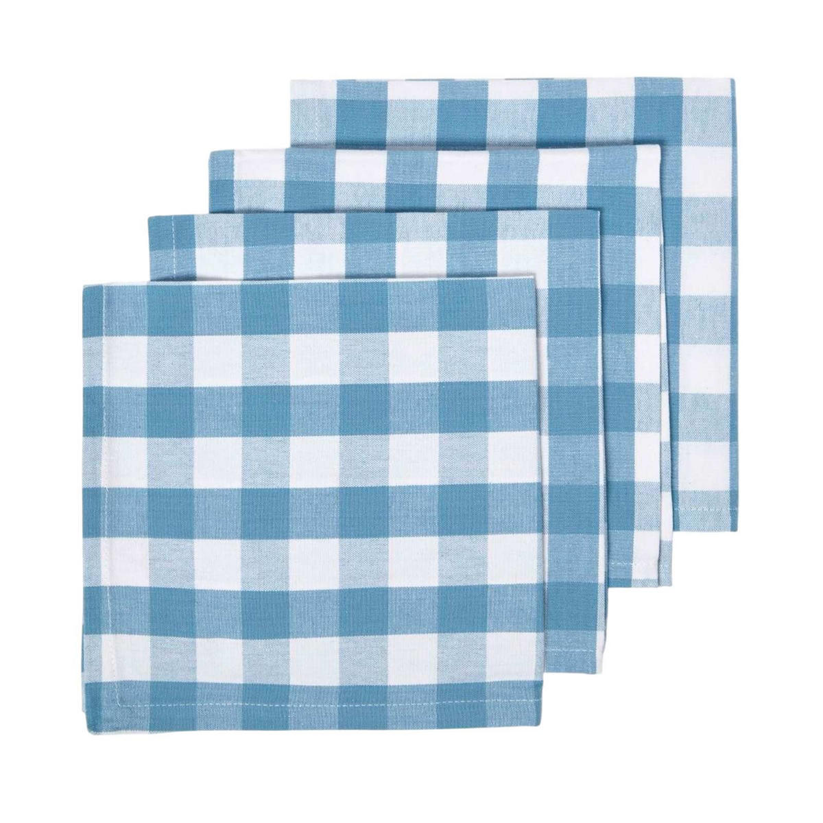 STOFFSERVIETTEN Vichy-Karo blau, 4er-Set 45/45 cm - Blau, Textil (45/45cm) - Homescapes