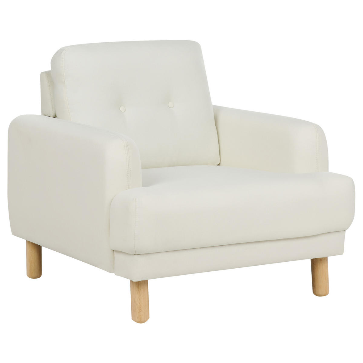 4-SITZER-SOFA Set Stoff cremeweiß Tuve - Hellbraun/Weiß, Textil (90/90/288cm) - Beliani