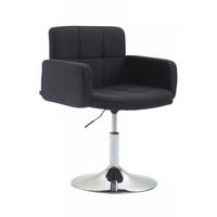 DREHSTUHL Stoff schwarz - Chromfarben/Schwarz, Textil/Metall (58/80/48cm) - CLP