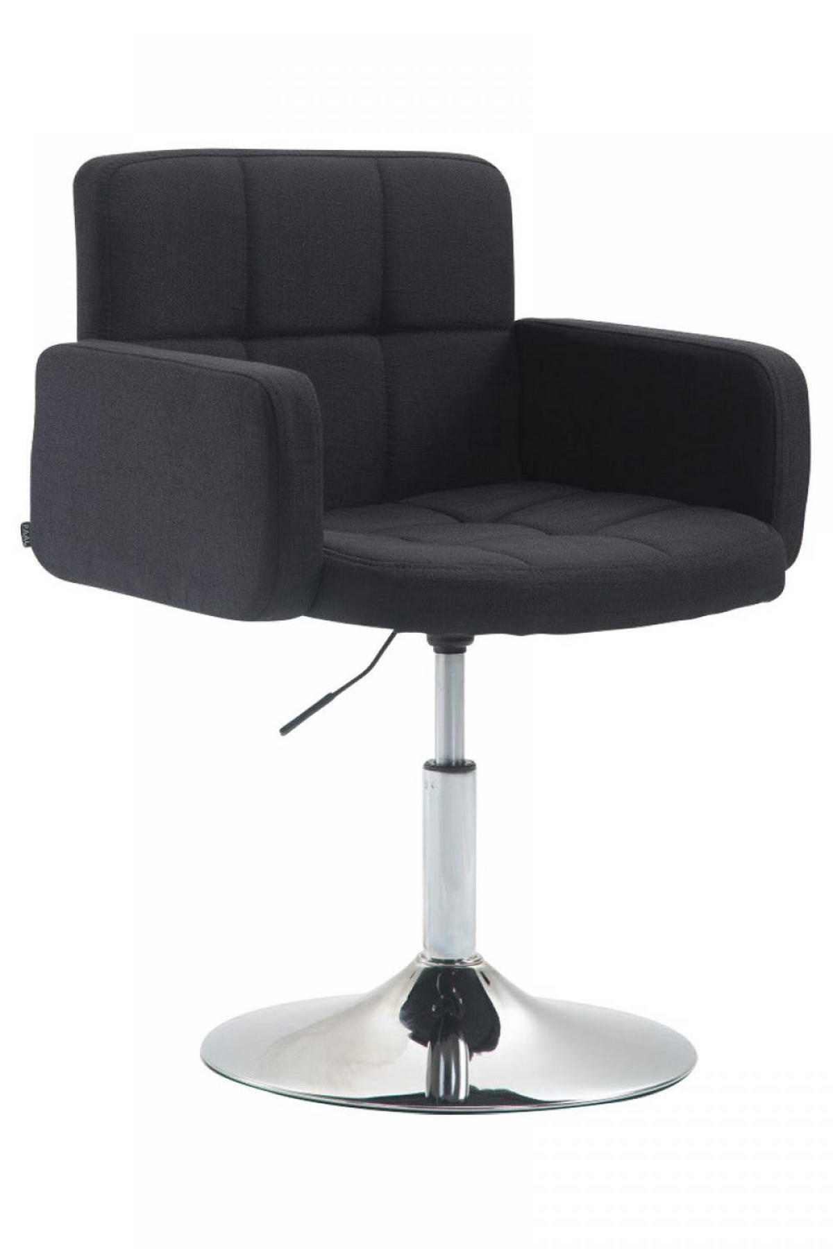 DREHSTUHL Stoff schwarz - Chromfarben/Schwarz, Textil/Metall (58/80/48cm) - CLP