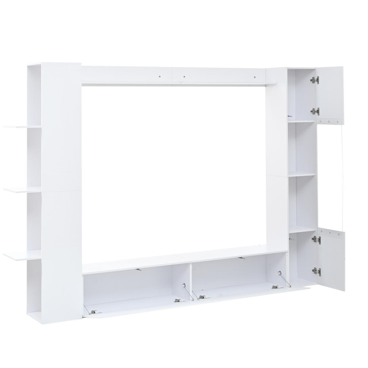 TV-ELEMENT 245/30/170 cm Weiß mit Türanschlag wechselbar und Stauraum (4 Stück) - Weiß, Holz (228/170/30cm) - Oxeza