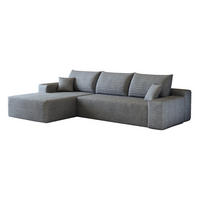 ECKSOFA 270 cm in Grau aus Cord mit weicher Polsterung - Grau, Textil (175/270cm) - Flora Grace