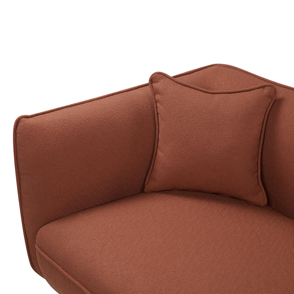 ČALOUNĚNÉ LEHÁTKO CHAISE LONGUE LEVOSTRANNÉ Bouclé Tmavě červené Chevannes - černá/tmavě červená, textil (138/74/77cm) - Beliani