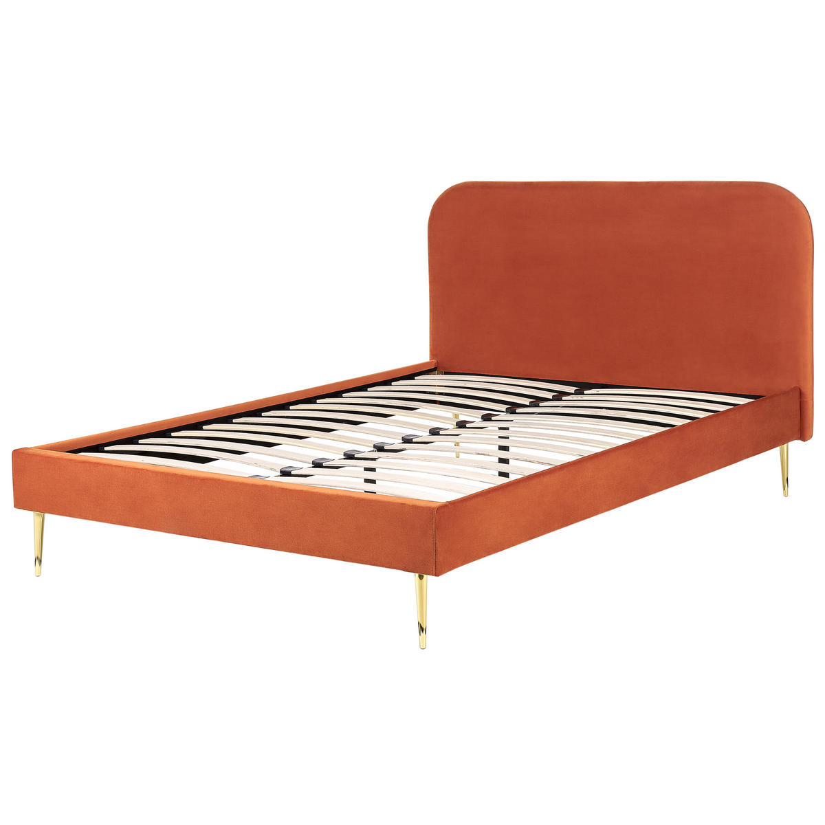 POLSTERBETT 160/200cm Smaragdgrün Flayat - Orange, Textil (160/200cm) - Beliani