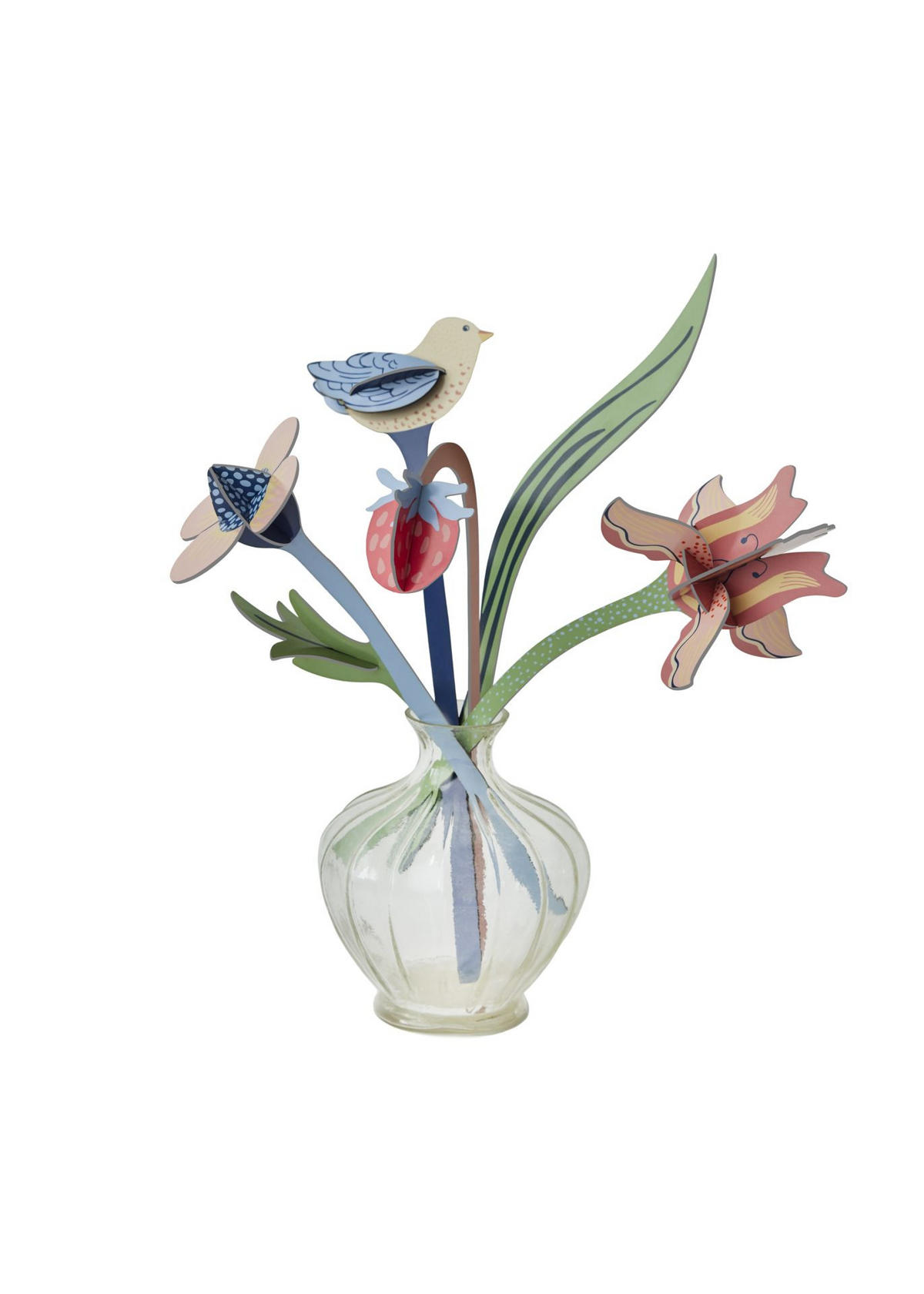 DEKOFIGUR Vogelstrauß 4/28 cm - Multicolor, Wellpappe (4/28/12cm) - KUNSTLOFT