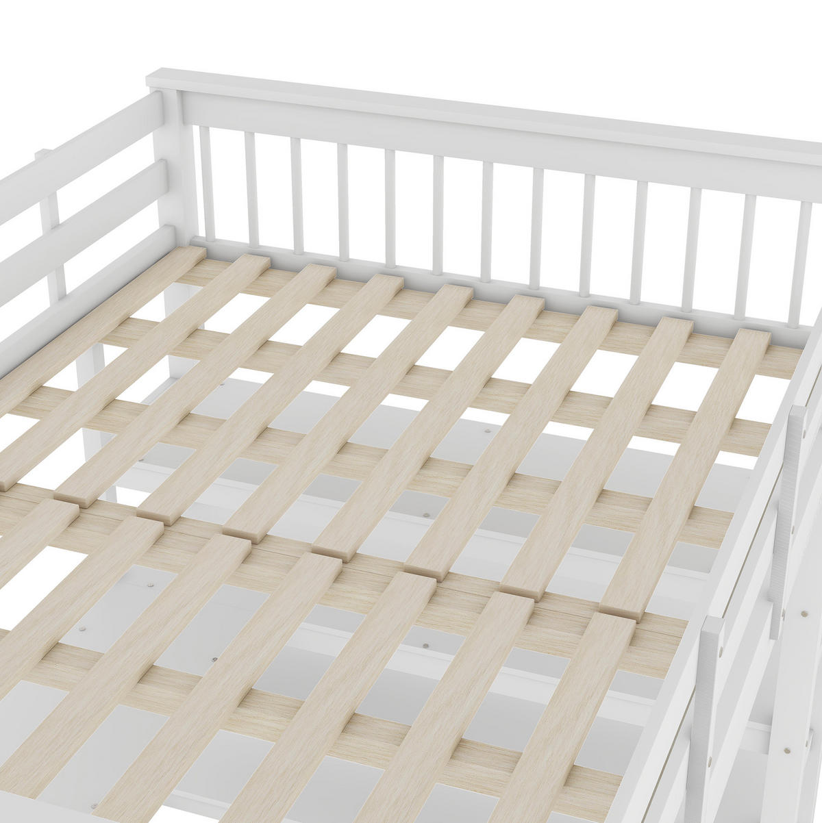 HOCHBETT 140/200 cm Weiß aus Kiefernholz und MDF mit Schreibtisch und Ablagefächern - Weiß, Holz (140/200cm) - OKMYHOME