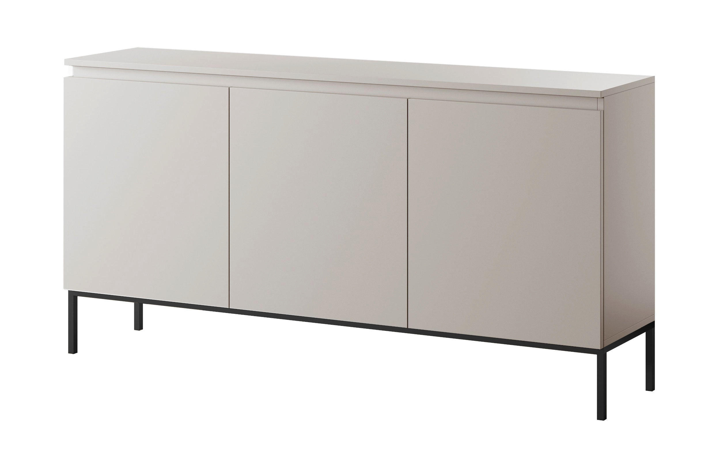 KOMODA Bemmi béžová 150 cm - černá/béžová, kov/kompozitní dřevo (150/75/35cm) - Selsey