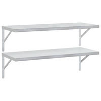 WANDREGALE 2Er Set 100/40 Cm Silbern Edelstahl - Silberfarben, Metall (40/28/100cm) - vidaXL