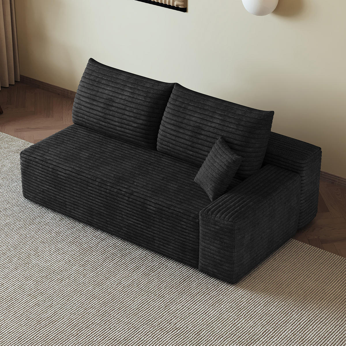 SOFAELEMENT DE-34721 rechte Chaiselongue Schwarz - Schwarz, Textil (95/83/175cm) - ComfortXL