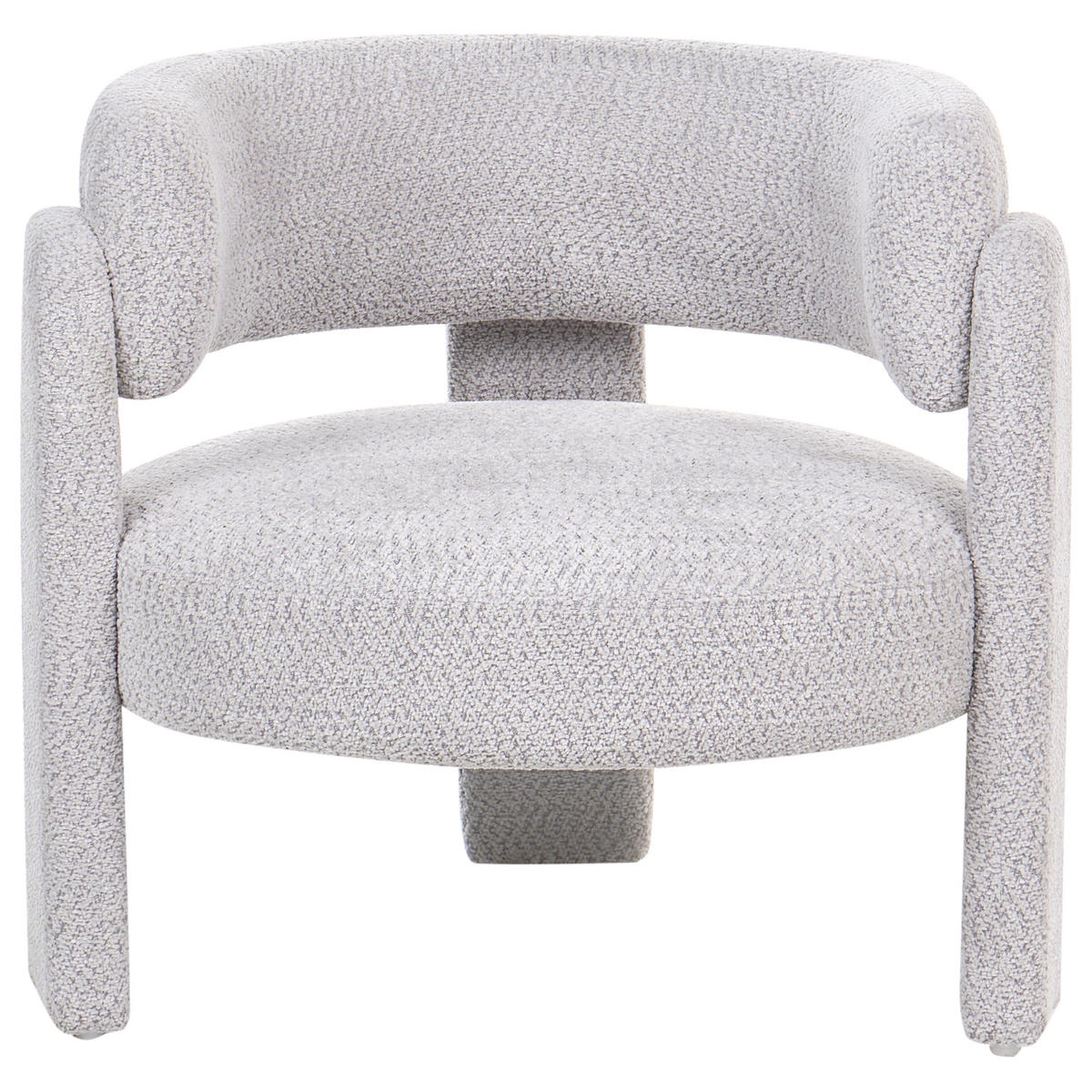 SESSEL Chenillegewebe Hellgrau Burea - Hellgrau, Textil (80/75/70cm) - Beliani
