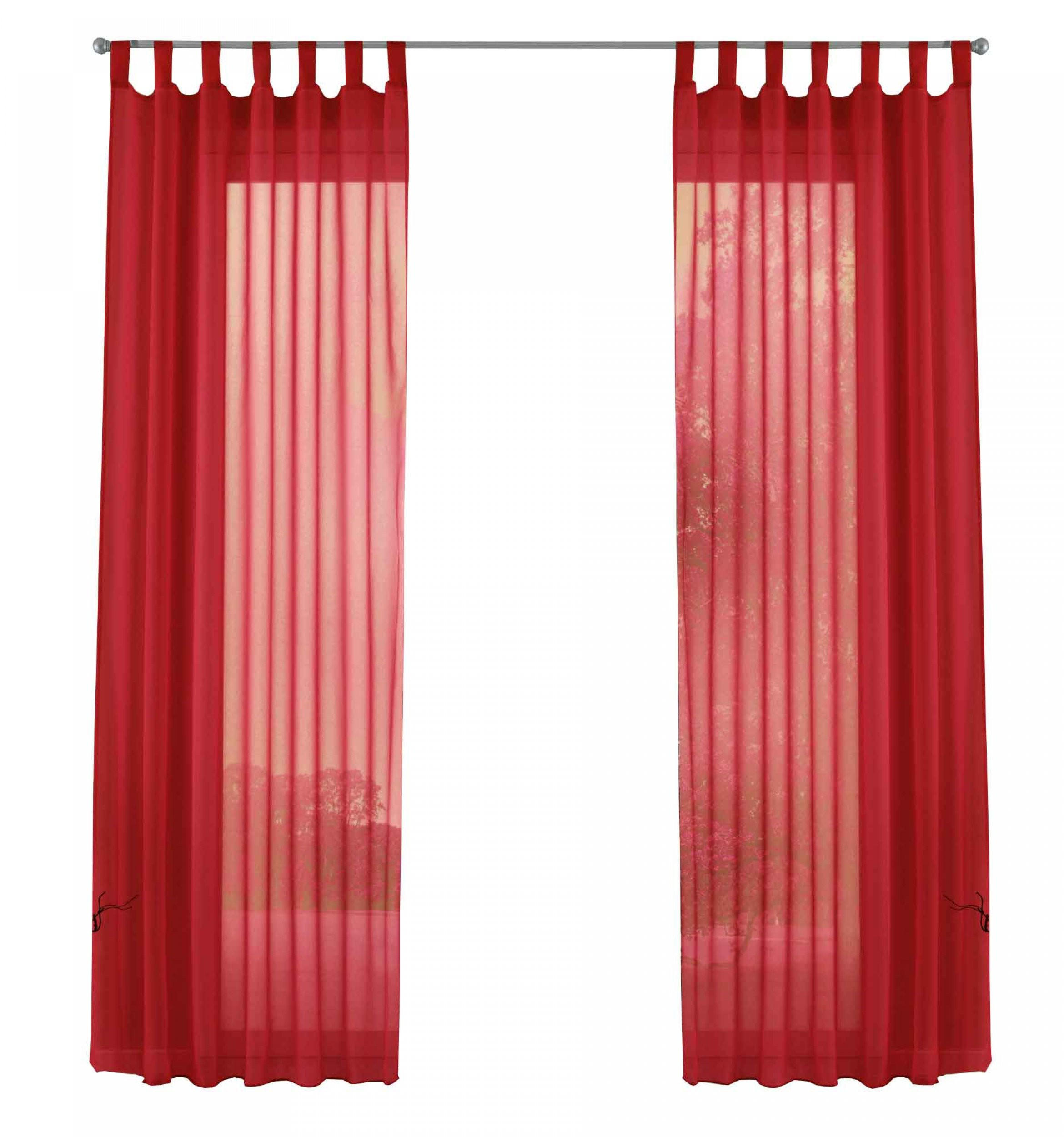 SCHLAUFENGARDINEN Voile 2er Set 245x140 cm Rot - Rot, Textil (140/245cm) - Gardinenbox.eu