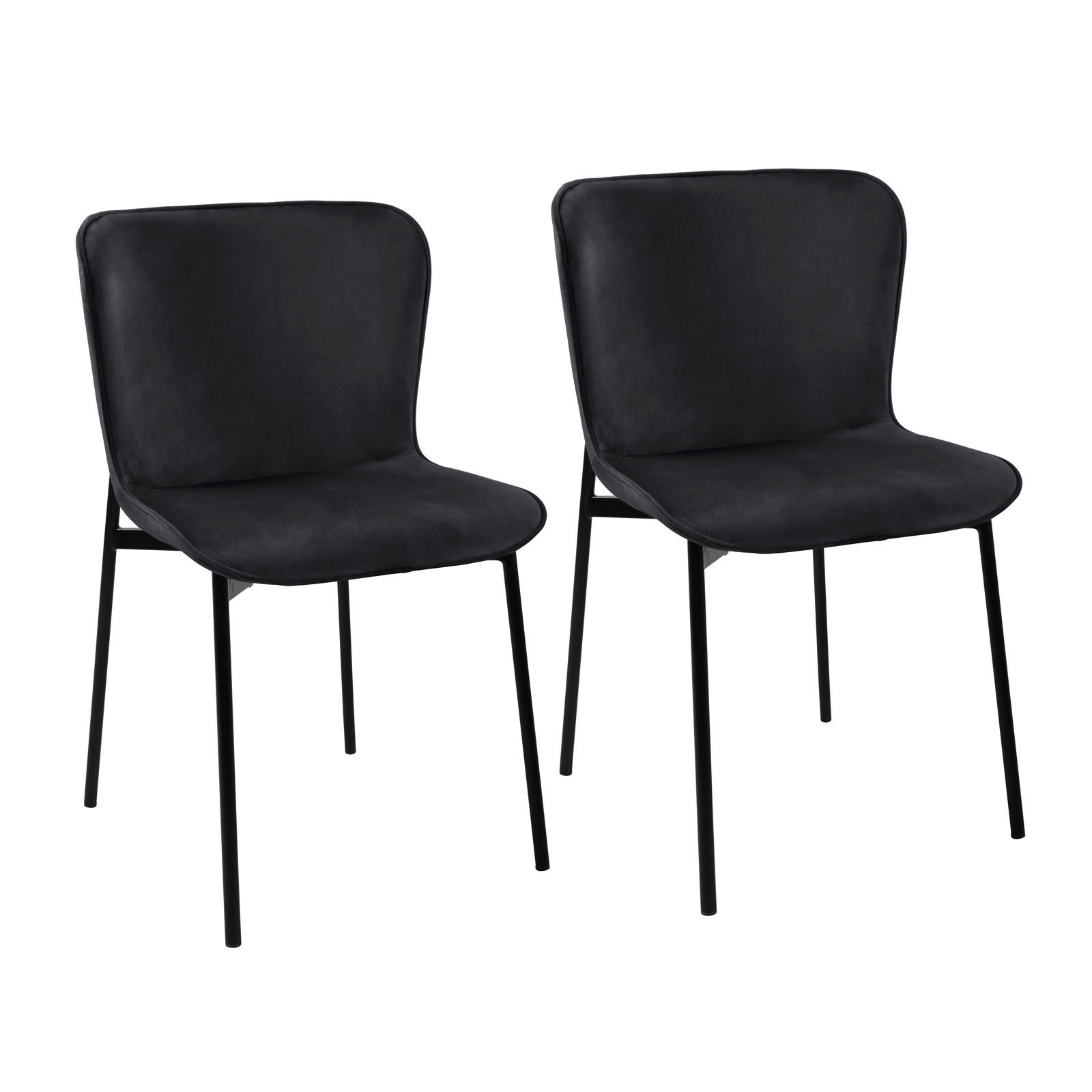 ESSZIMMERSTUHL MARY 2er Set - Schwarz, Textil (50/81/50cm) - SVITA