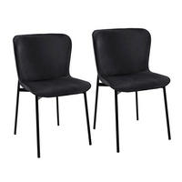 ESSZIMMERSTUHL MARY 2er Set - Schwarz, Textil (50/81/50cm) - SVITA