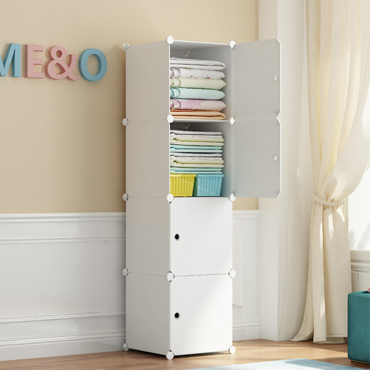 KLEIDERSCHRANK Weiß 147/39/37 cm - Weiß, Kunststoff (39/147/37cm) - MUVU