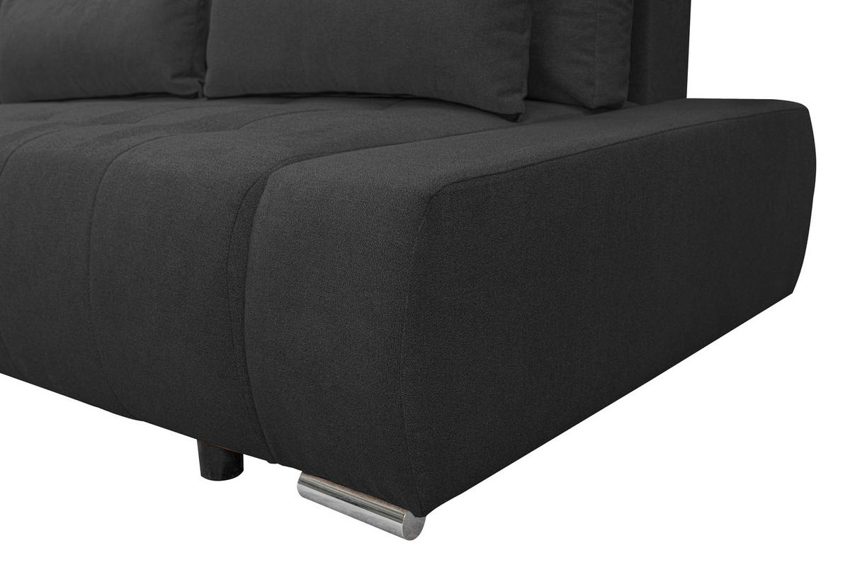ECKSOFA Bloom mit Bettkasten und Schlaffunktion L-Form - Dunkelgrau, Textil (267/185cm)