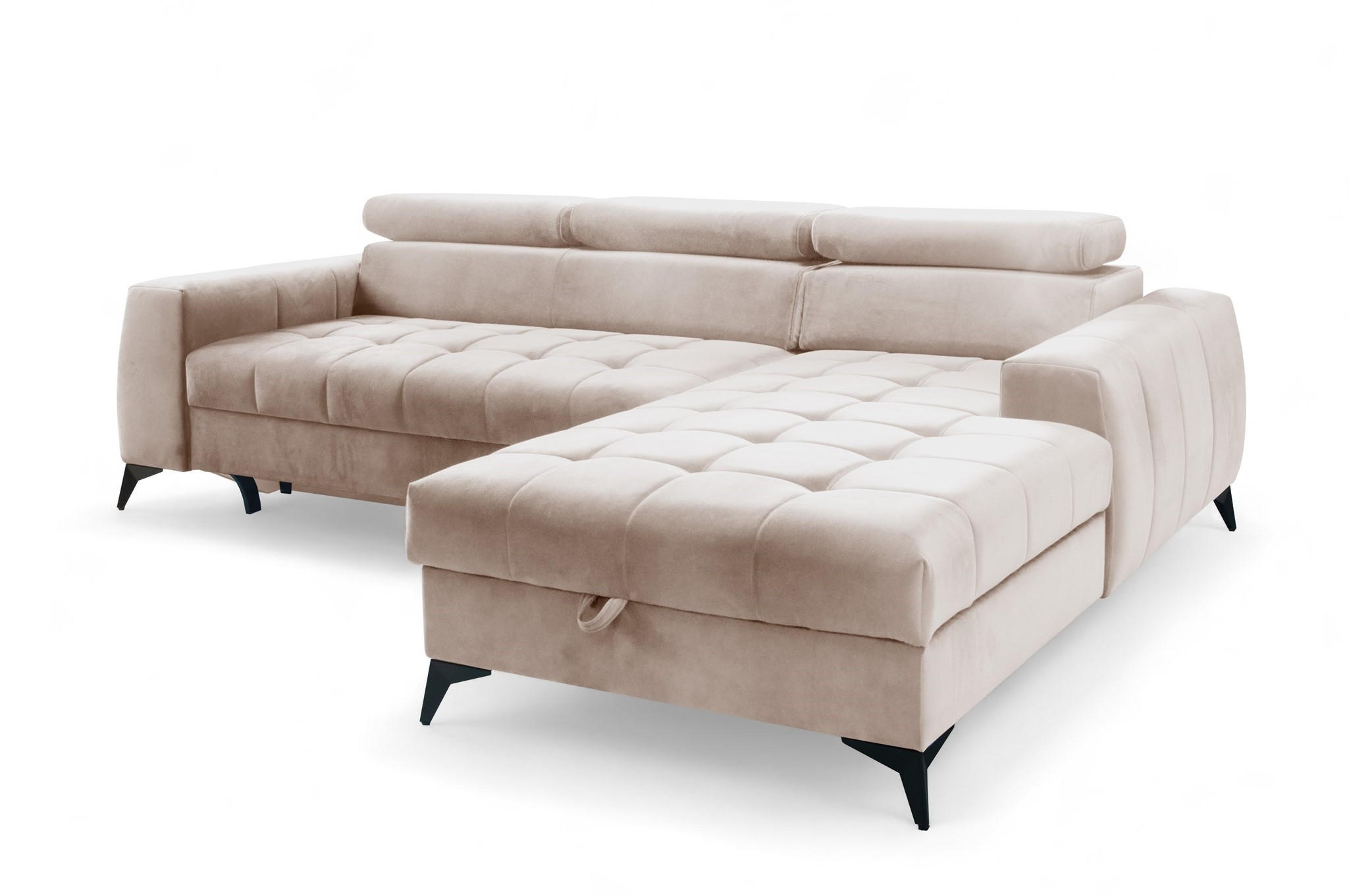 ECKSOFA Agnesa Xs In Salvador - Beige, Holzwerkstoff/Textil (260/200cm) - Fun Möbel