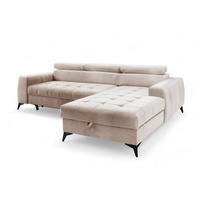 ECKSOFA Agnesa Xs In Salvador - Beige, Holzwerkstoff/Textil (260/200cm) - Fun Möbel