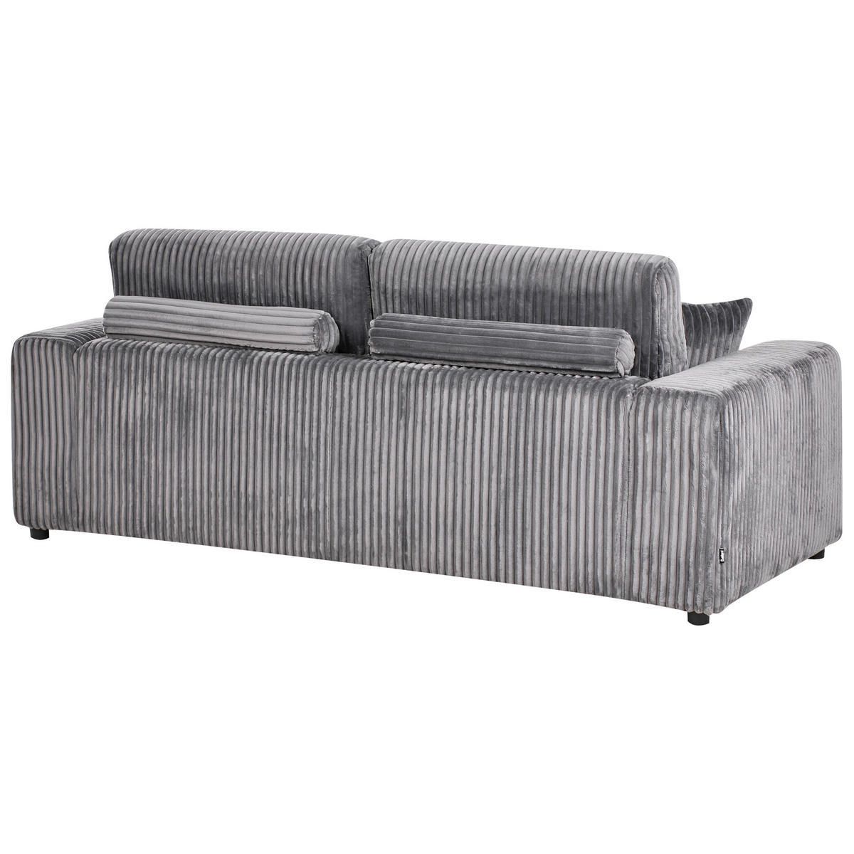 3-SITZER-SOFA Cord Grau Sandora - Grau, Textil (216/87/98cm) - Beliani