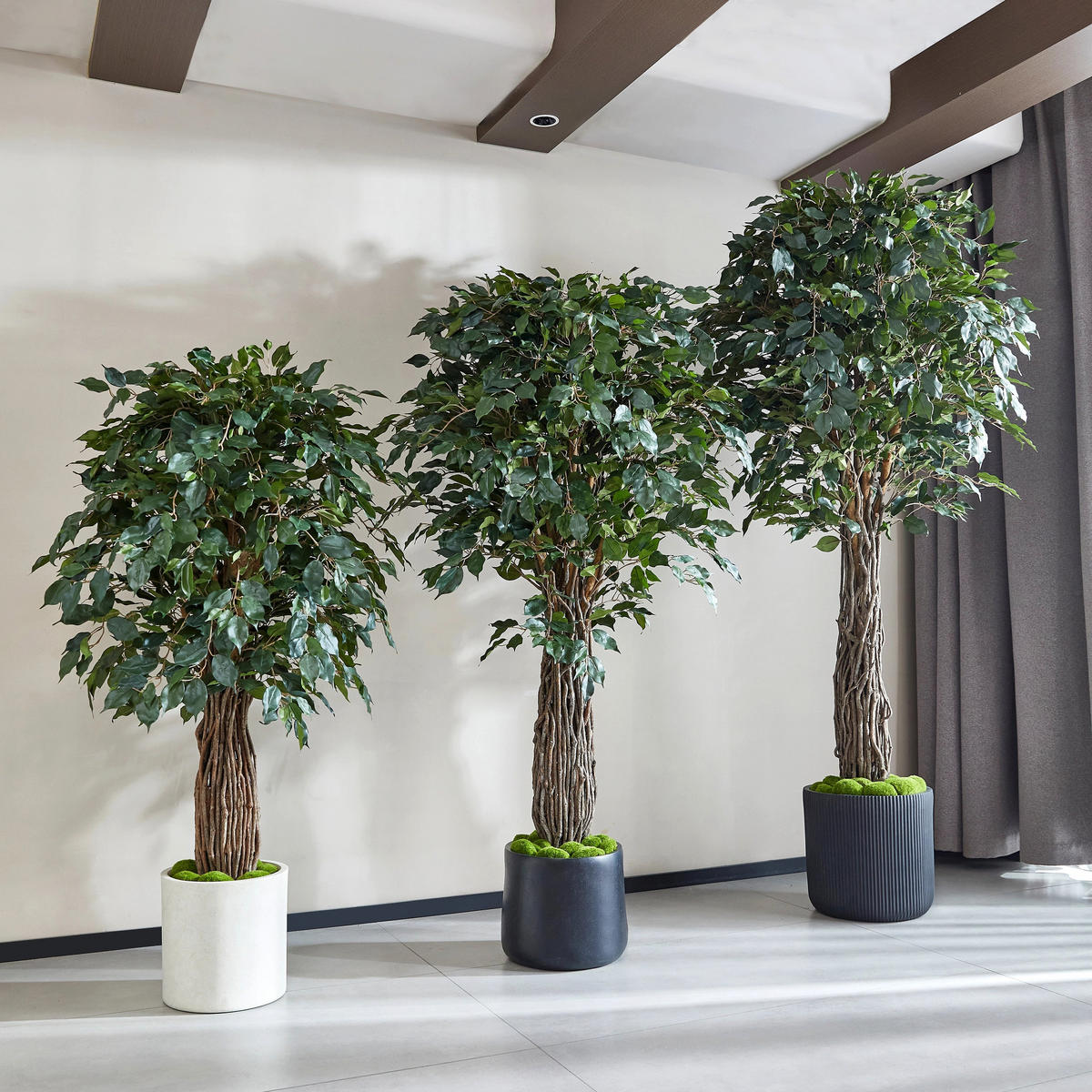 KUNSTBAUM Künstlicher Ficus – Amadior 180 cm - Grün, Kunststoff (180cm) - aplanta