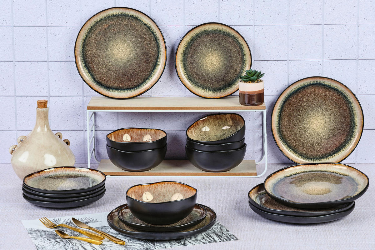 SERVICE Die Essentials Iris - 18 Teile - Wildbraun - Braun, Keramik (1/1/1cm) - Björn