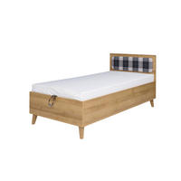JUGENDBETT Aster 90x200 cm - Eichefarben/Graphitfarben, Holzwerkstoff/Kunststoff (90/200cm) - Ravio