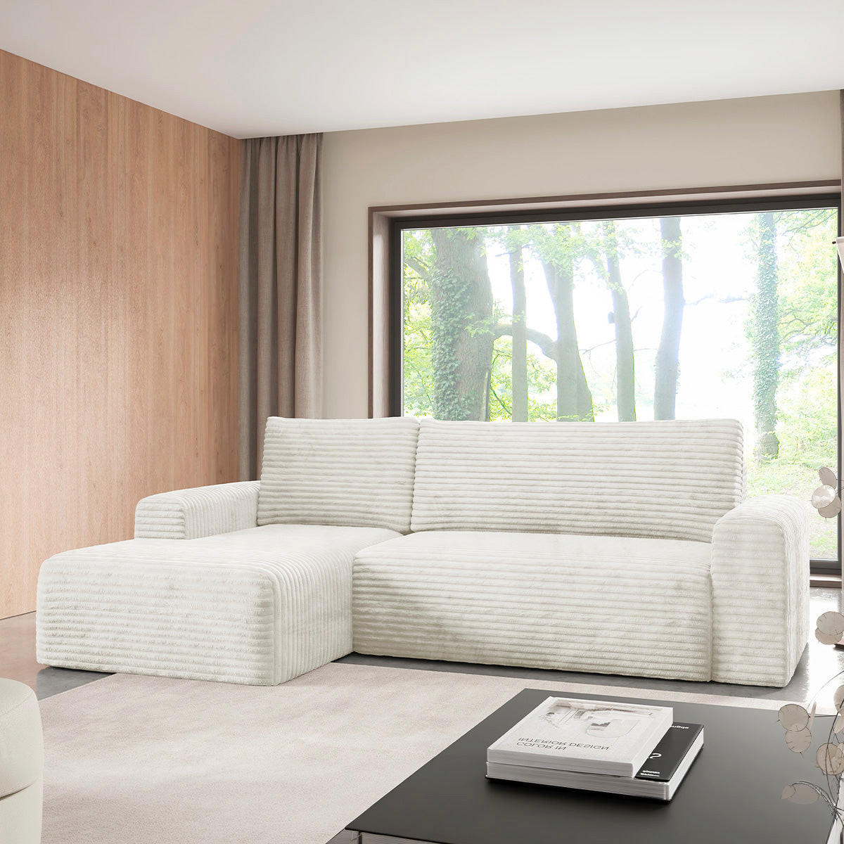 ECKSOFA Romeo 3 Sitzplätze Weiß - Weiß, Holz (268/163cm) - Petits-meubles