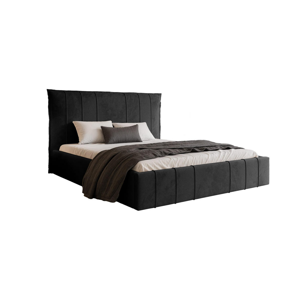 POLSTERBETT Acate 140x200 cm, Schwarz - Schwarz, Textil (140/200cm) - Fedve