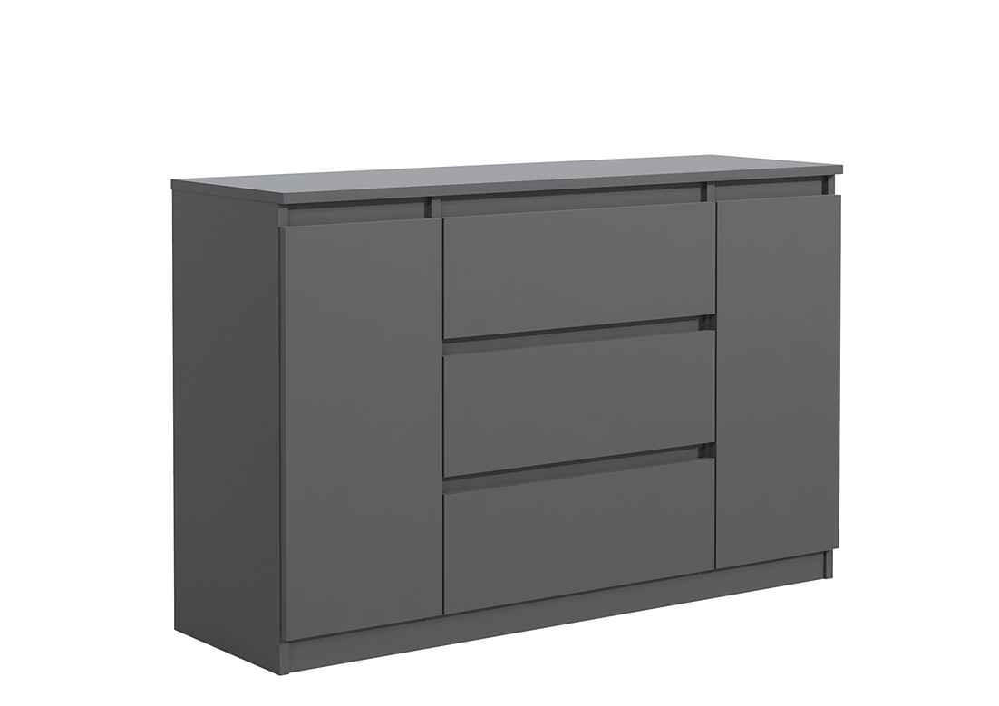 KOMMODE 120 Anthracite 120x39x78,5 cm - Anthrazit, Holzwerkstoff (120/78.5/39cm) - Mobelsta
