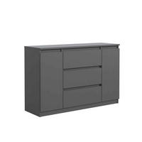 KOMMODE 120 Anthracite 120x39x78,5 cm - Anthrazit, Holzwerkstoff (120/78.5/39cm) - Mobelsta