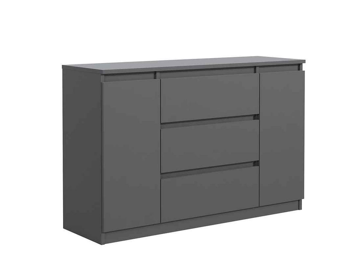 KOMMODE 120 Anthracite 120x39x78,5 cm - Anthrazit, Holzwerkstoff (120/78.5/39cm) - Mobelsta