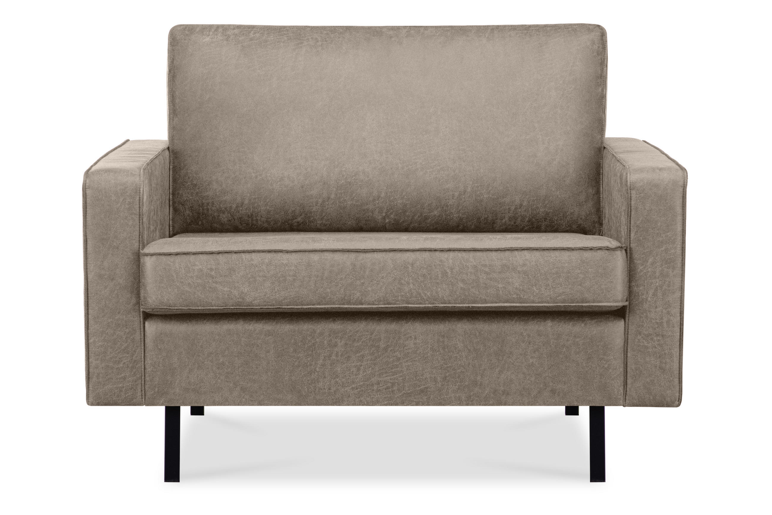 1,5-SITZER-SESSEL INVIA mit Armlehnen vintage, Lederoptik-Stoff, Hellgrau - Hellgrau/Schwarz, Textil (116/87/98cm) - KONSIMO®