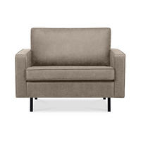 1,5-SITZER-SESSEL INVIA mit Armlehnen vintage, Lederoptik-Stoff, Hellgrau - Hellgrau/Schwarz, Textil (116/87/98cm) - KONSIMO®
