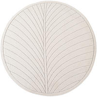 TEPPICH Outdoor, Fußbodenheizung-geeignet, mit Blattmotiv, aus Polypropylen, ENGADIN in Creme, Ø 160 cm - Beige, Textil (160/160cm) - KADIMA DESIGN