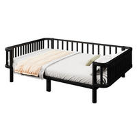 TAGESBETT 140 x 200 cm, stabiles Lattenrost aus Stahl, Schwarz - Schwarz, Metall (140/200cm) - KOMHTOM