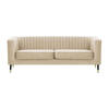 DREISITZER SOFA Slender-Velluto 2 - Creme, Holz/Textil (201/71/83cm) - SLF24