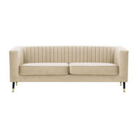 DREISITZER SOFA Slender-Velluto 2 - Creme, Holz/Textil (201/71/83cm) - SLF24