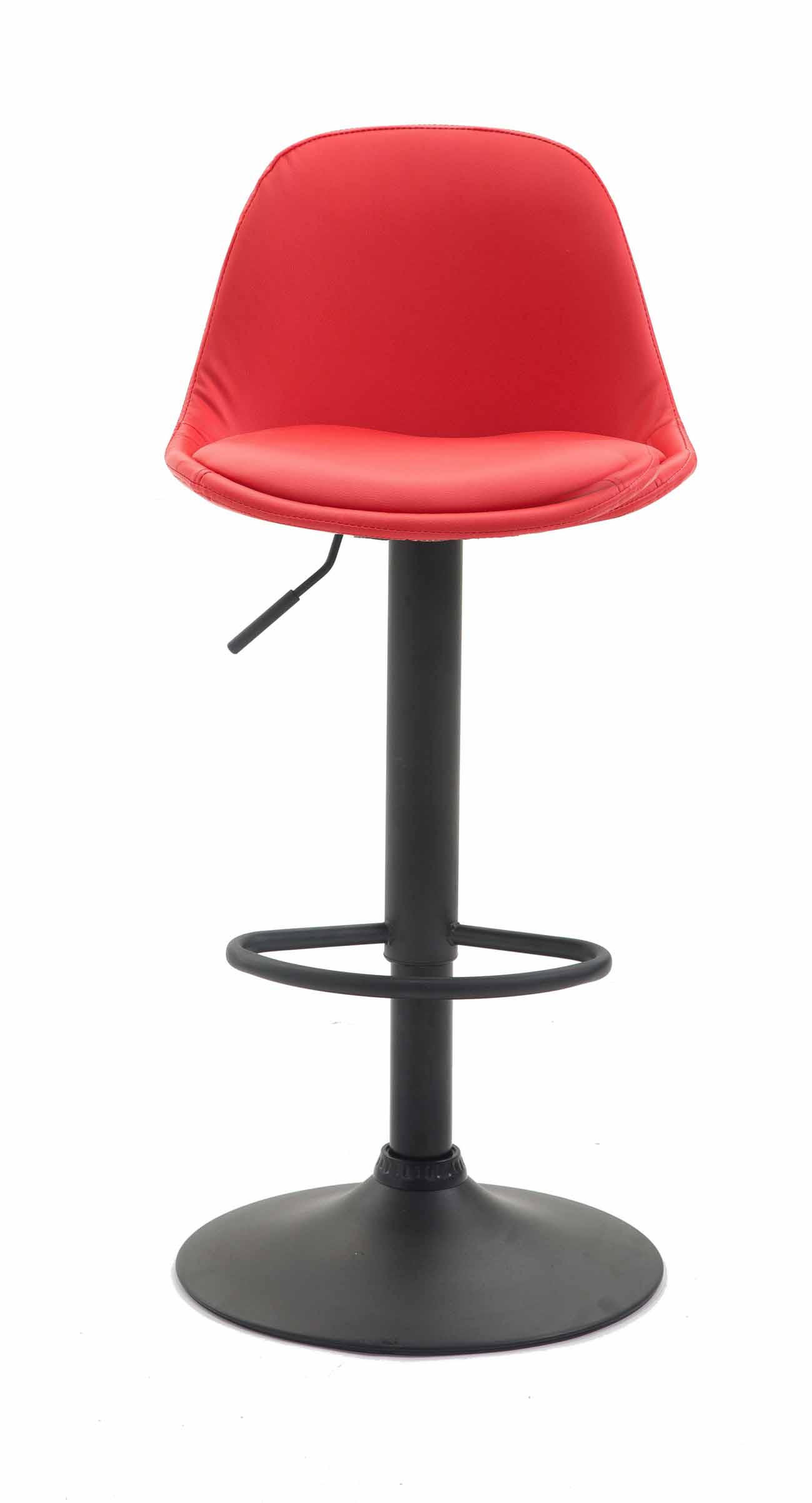BARHOCKER Lederlook rot - Rot/Schwarz, Textil/Metall (39/82/43cm) - CLP