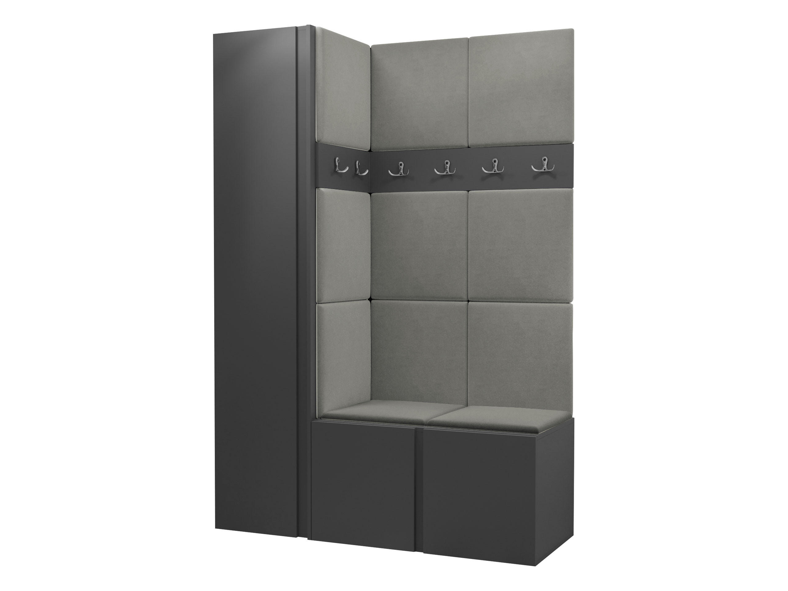 MOBILIER PENTRU HOL Orion IX - grafit/gri, material plastic/compozit lemnos (124/186/46cm) - MIRJAN24