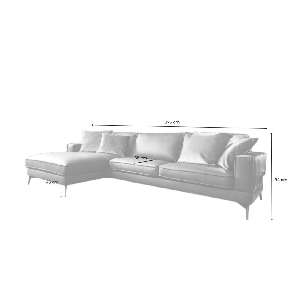 Thumbnail - Kawola Ecksofa, Anthrazit, Schwarz, Leder, 3-Sitzer, Füllung: Schaumstoff, L-Form, 276x177 cm, Wohnzimmer, Sofas & Couch...