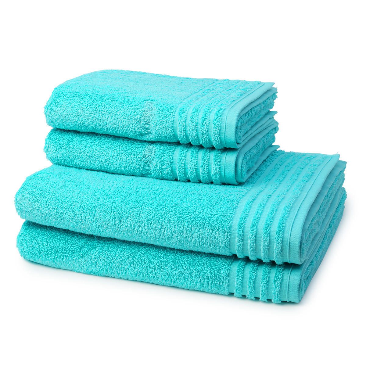 FROTTIERSET Vienna Style Supersoft 4-teilig - Türkis, Textil (50/100cm) - Vossen