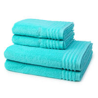 FROTTIERSET Vienna Style Supersoft 4-teilig - Türkis, Textil (50/100cm) - Vossen