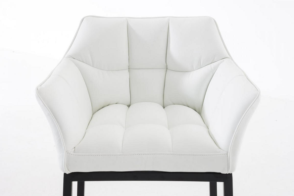 BARHOCKER Lederlook weiß - Schwarz/Weiß, Textil/Metall (64/110/48cm) - CLP