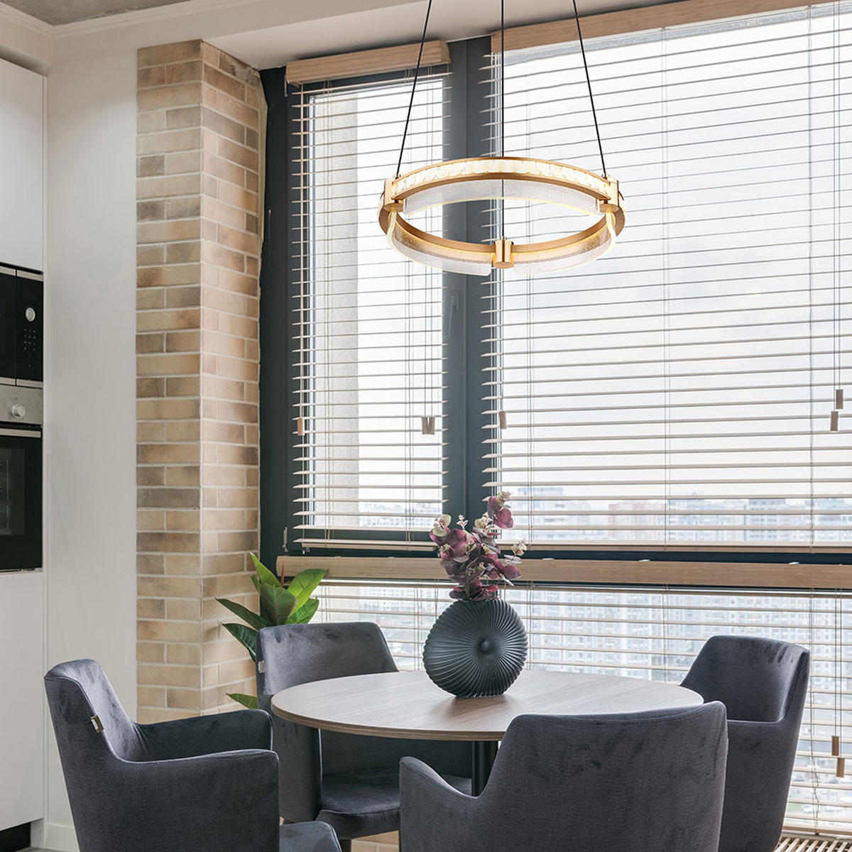 LED HÄNGELEUCHTE Blondie Kristalle Gold - Goldfarben, Metall (40/40/120cm) - Globo Lighting