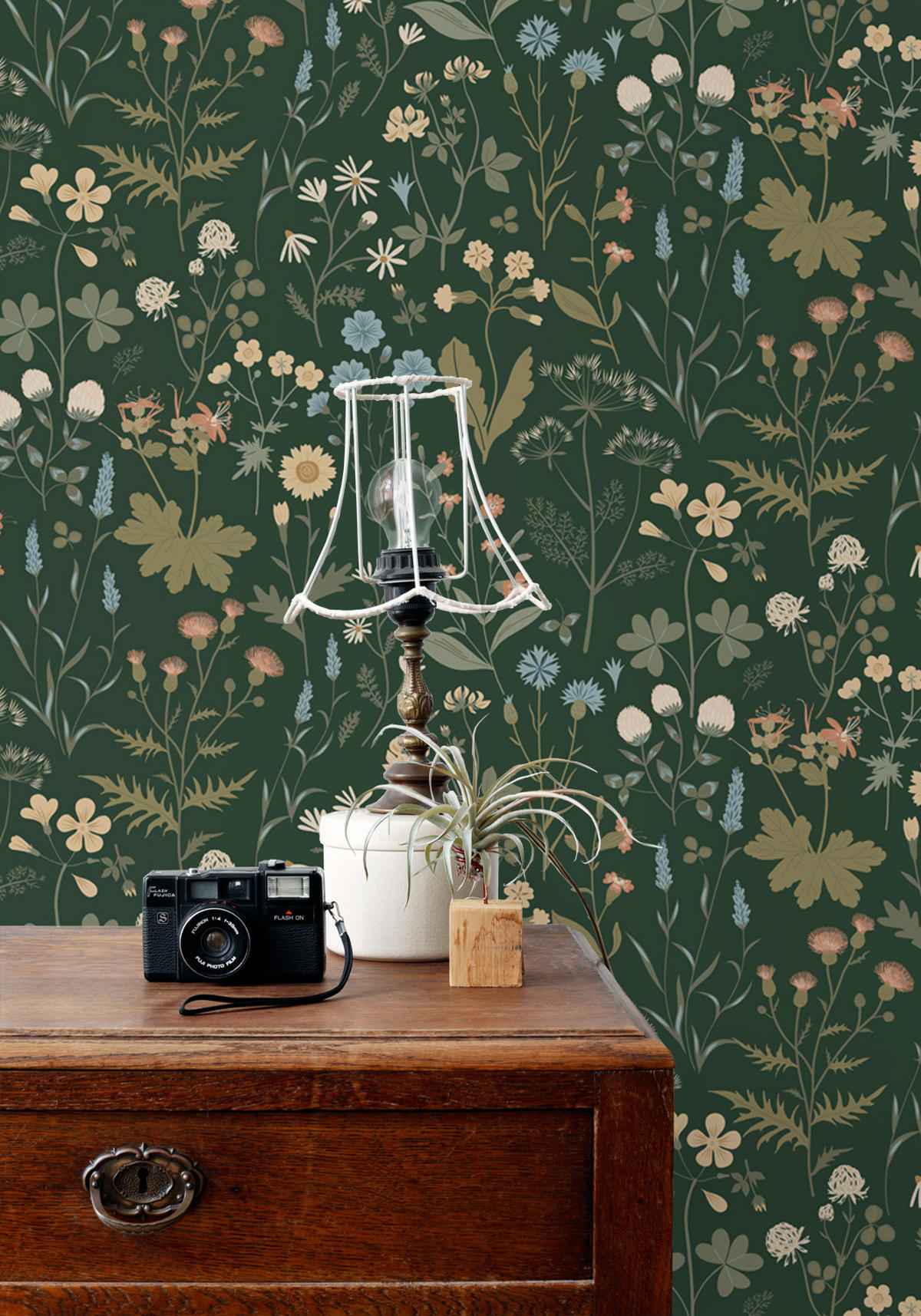TAPETE Feldblumen 53 cm x 10.05 m - Grün, Papier (53/1000cm) - ESTAhome